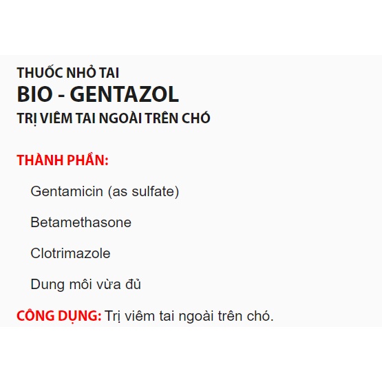 Nhỏ viêm tai chó mèo Bio-Gentazol 10ml, ve rận nấm tai thú cưng Con Mèo Xiêm