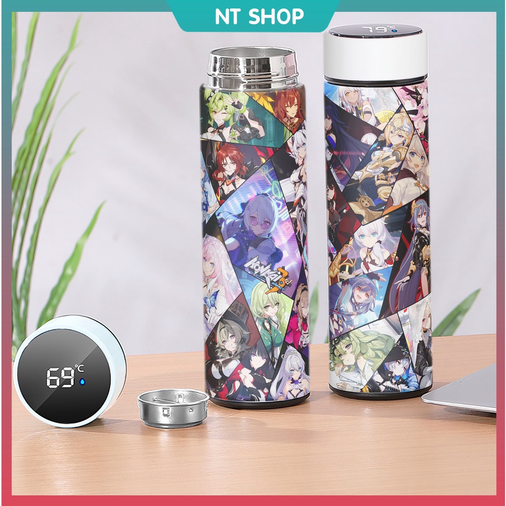 Bình Giữ Nhiệt Honkai Impact 3 Lõi INOX (có đèn báo nhiệt độ)