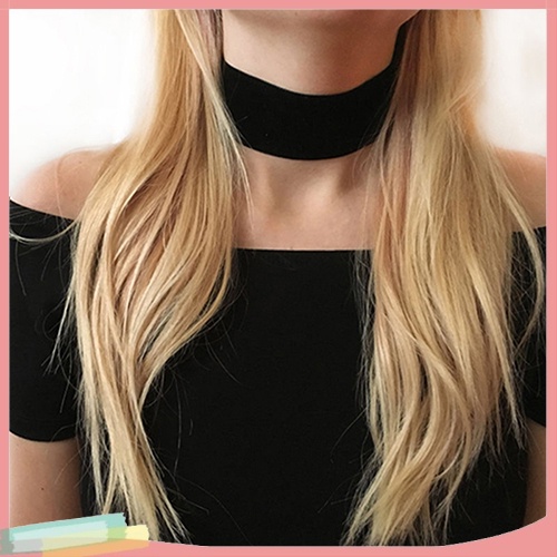 Vòng Cổ Choker Nhung Màu Đen Phong Cách Retro Thời Trang