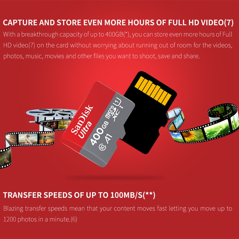 Thẻ Nhớ Sandisk Ultra 256GB 1TB 512GB 1TB MicroSD 120MB / s Tốc Độ Cao Cho Máy Chơi Game Nintendo Switch 256GB