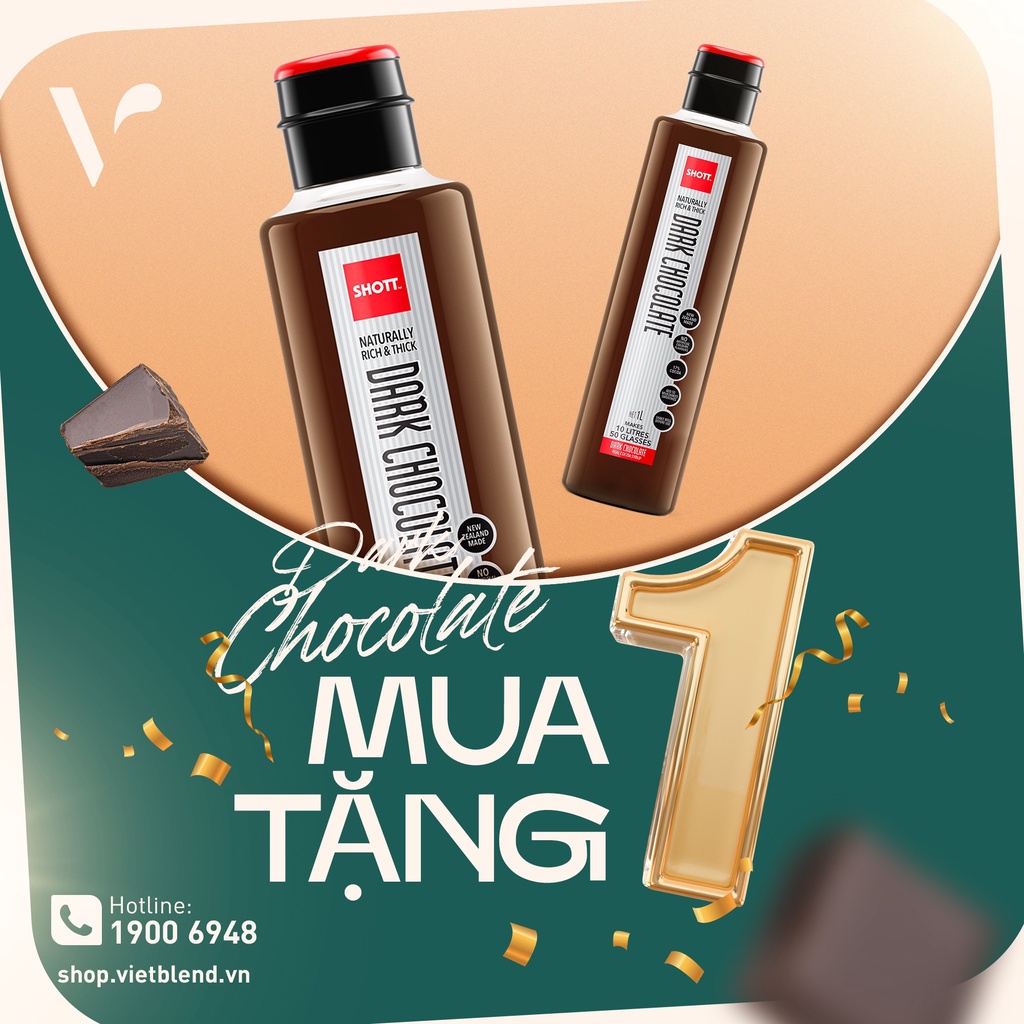 Syrup SHOTT vị Dark Chocolate chai 1L