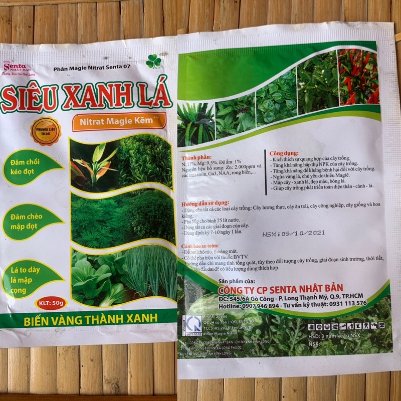 SIÊU XANH LÁ 50gr biến vàng thành xanh đâm chồi kéo đọt lá to dày lá mập xanh vtnn Thân Thiện