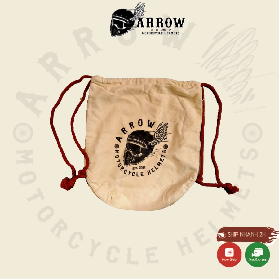 Túi rút Arrow túi canvas vải bố mộc không nhuộm hóa chất