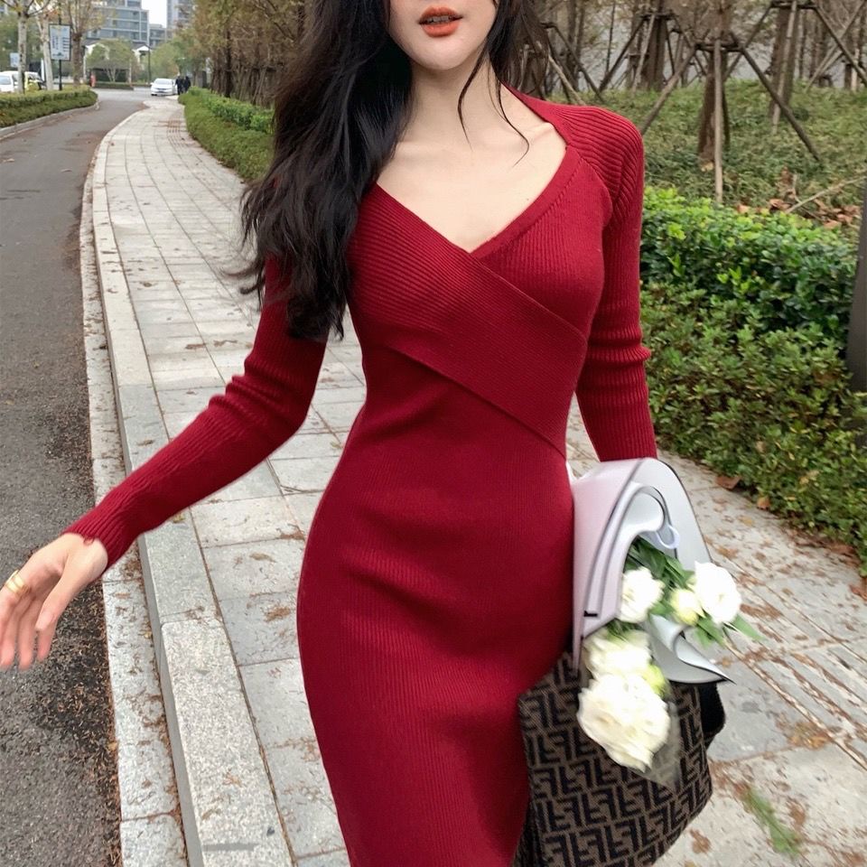 Áo Khoác Dệt Kim Dày Dặn Ôm Dáng Phong Cách Pháp Cổ Điển Hợp Thời Trang