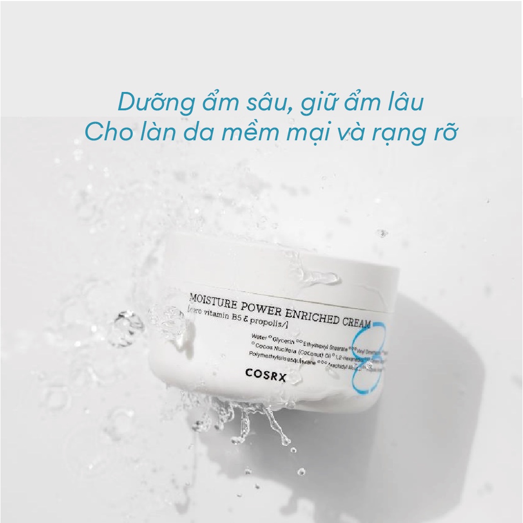 Kem Dưỡng Cấp Ẩm Chuyên Sâu (Keo Ong, B5) COSRX Hydrium Moisture Power Enriched Cream 50ml HSD[13/2/2025]