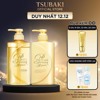 Bộ đôi gội xả Phục hồi hư tổn tóc Premium Repair Tsubaki 490ml/chai