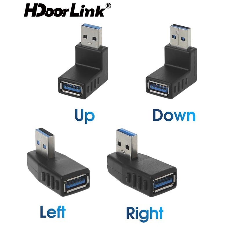 Đầu chuyển đổi HDOORLINK USB 3.0 Type A góc 90 độ tốc độ cao chuyên dụng cho máy tính xách tay/ máy tính bàn