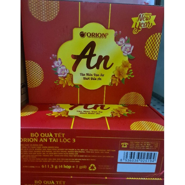 Hộp Quà Tết An Tài Lộc 3 khối lượng 611,3g ( có túi)