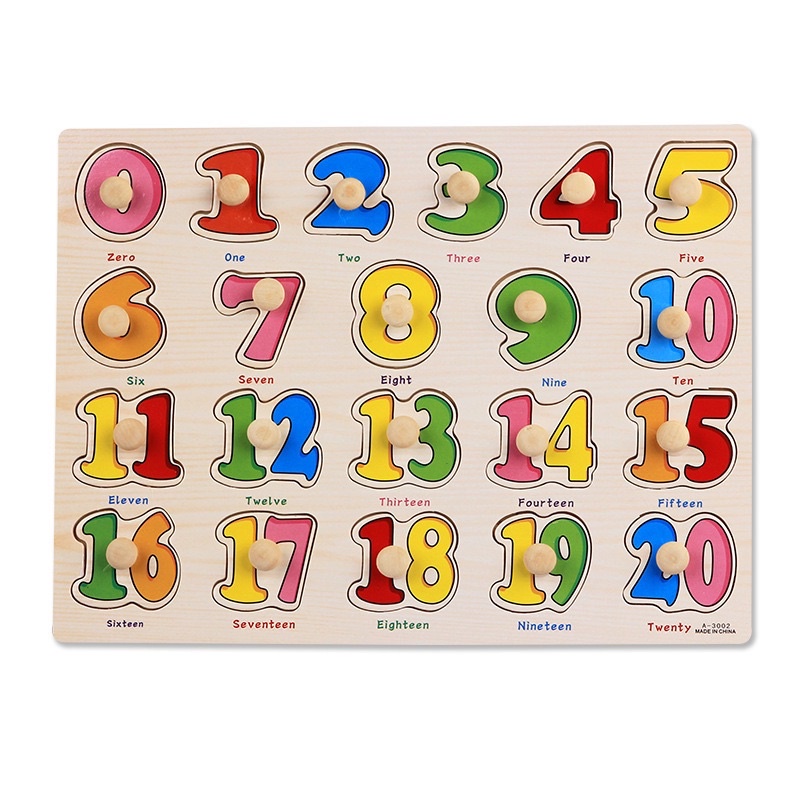 Đồ chơi bảng ghép hình núm gỗ Bảng gỗ có núm cầm cho bé loại to đẹp 22×30cm nhiều chủ đề phát triển trí tuệ