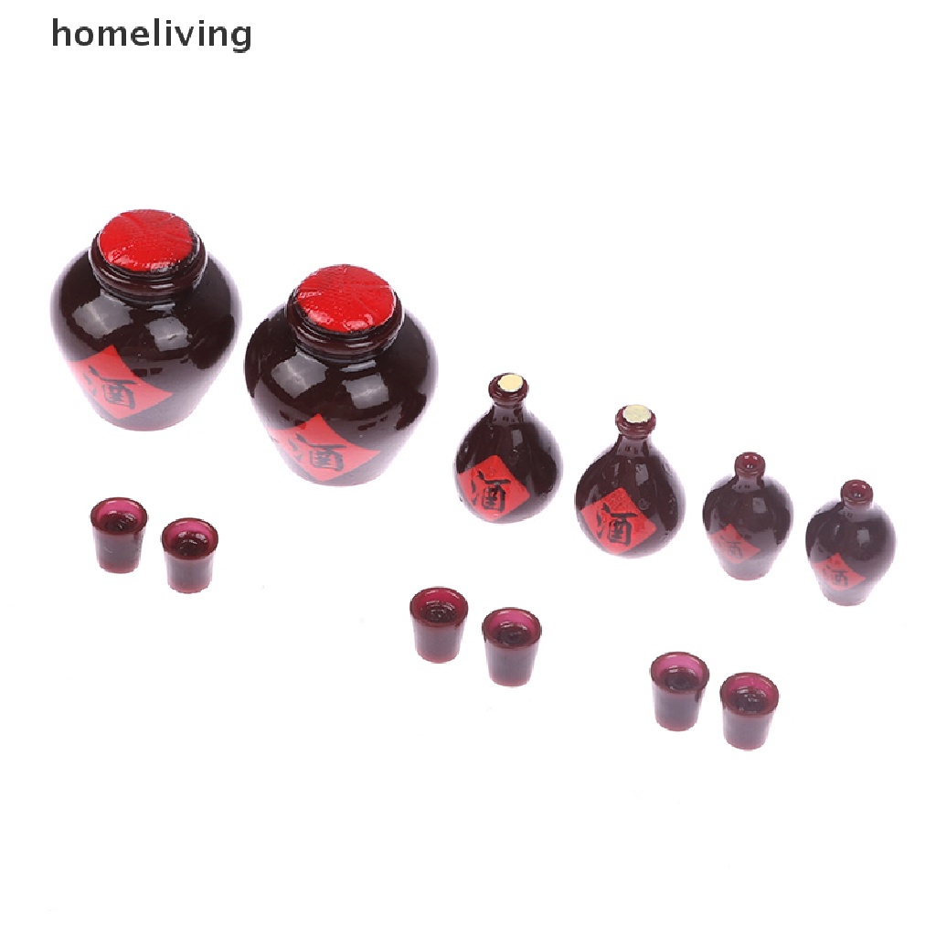 Set 4 Mô Hình Ly Rượu Thủy Tinh Mini Trang Trí Nhà Búp Bê