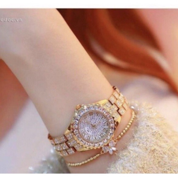 Đồng Hồ Thời Trang Nữ Đính Đá Dây Kim Loại Cao Cấp