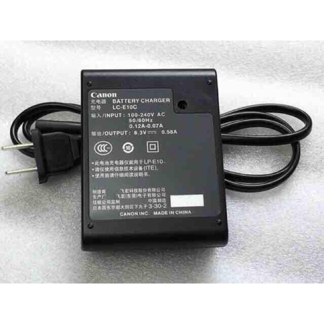Bộ Sạc Pin Canon LC-E10C E10C E10E LP-E10 EOS 3000D 1500D 1300D 1200D 1100D KissX50 Rebel