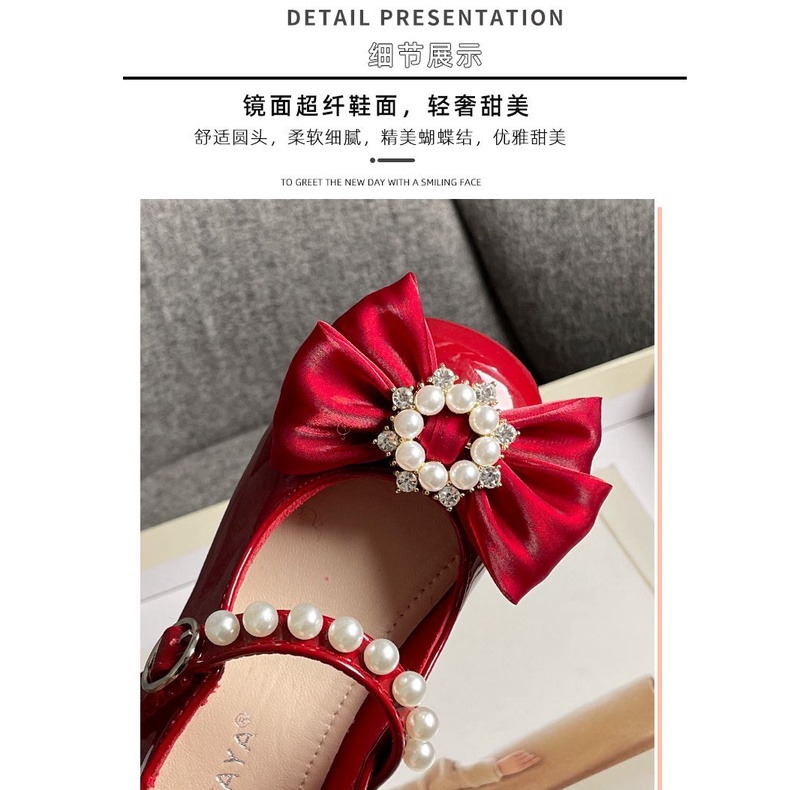 Giày Búp Bê Da Một Lớp Đế Mềm Phong Cách Hàn Quốc Thời Trang Xuân Thu Cho Bé Gái