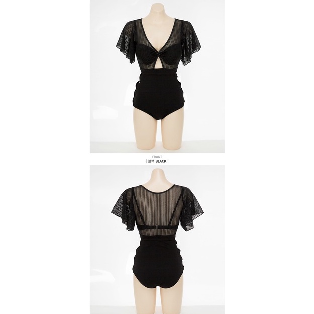 Bikini đen vải lấp lánh một mảnh tay xòe che bắp tay to ôm body tôn dáng Hàn Quốc đi biền xịn Bikibiki | BigBuy360 - bigbuy360.vn