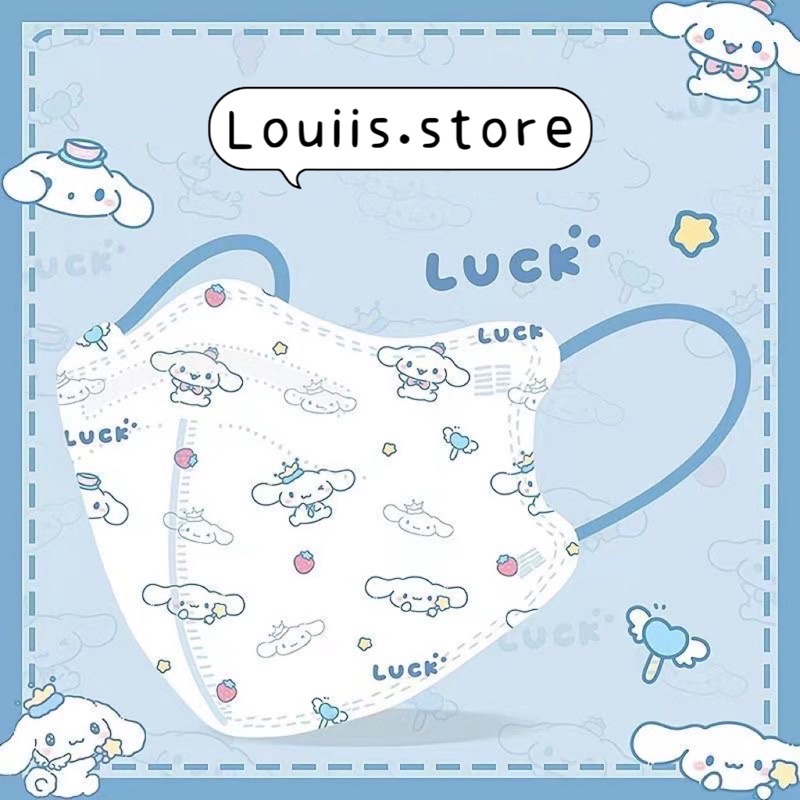 Khẩu trang 3D cute hoạt hình dễ thương, in hình cute người lớn Louiis.store