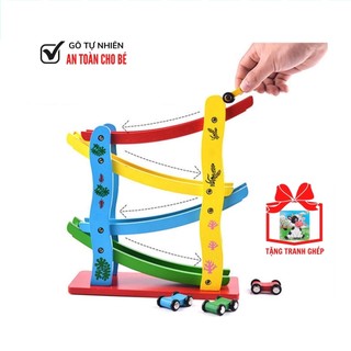 Đồ Chơi Cho Bé Xe Cầu Trượt 4 Tầng Cho Bé Loại Đẹp Kèm 4 Ô Tô BEEKIDS [TẶNG TRANH GHÉP]