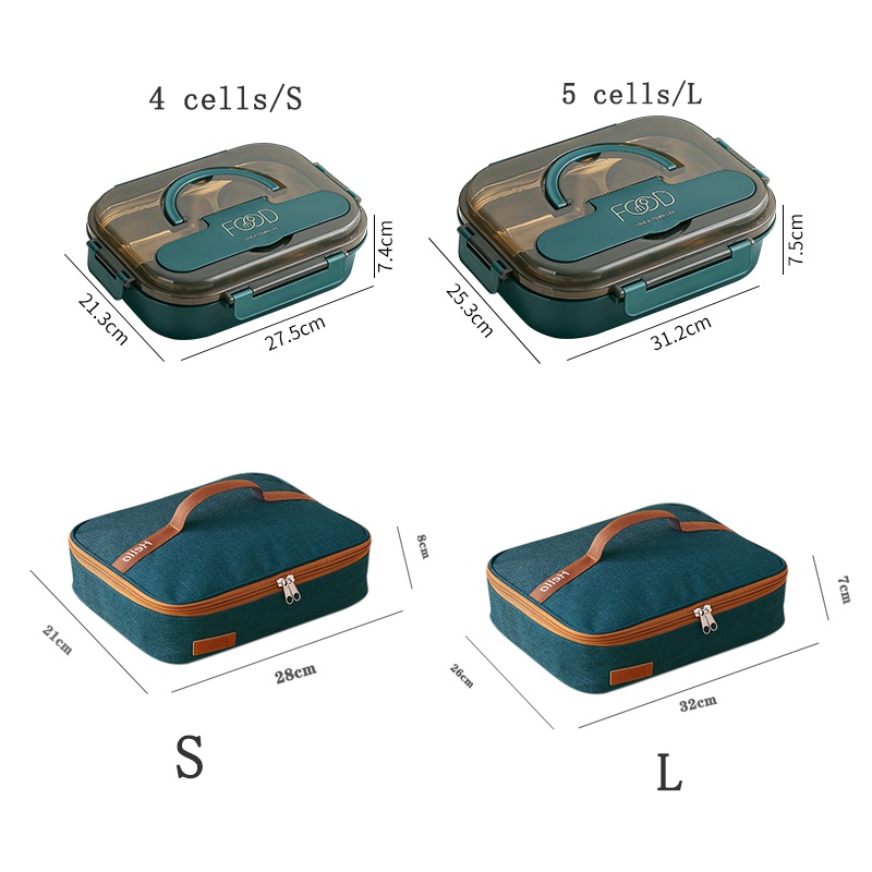 304 Hộp cơm bằng thép không gỉ / Hộp cơm tách / Hộp cơm văn phòng / Tặng thìa và đũa