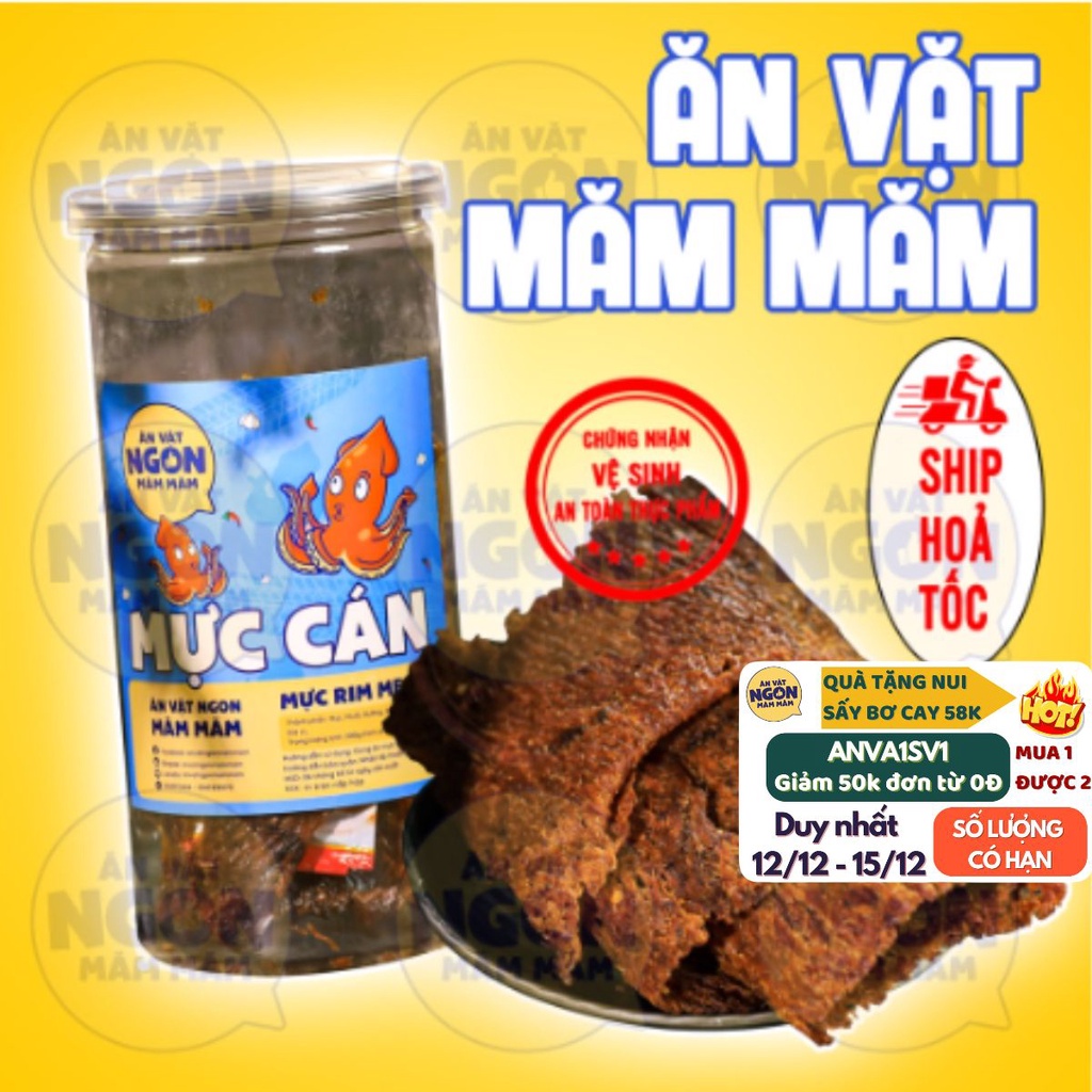 Combo 2 hộp mực cán tẩm vị 400g Đồ ăn vặt siêu ngon - Món ngon mỗi ngà