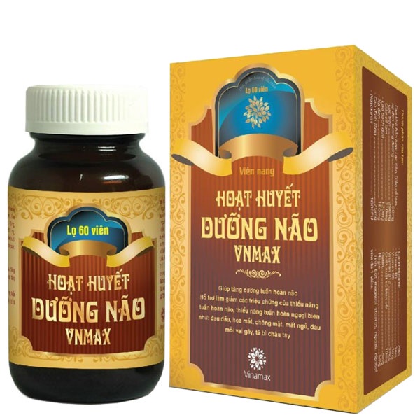 Hoạt Huyết Dưỡng Não Vnmax, hỗ trợ giảm các triệu chứng của thiểu năng tuần hoàn não (Hộp 60 viên)