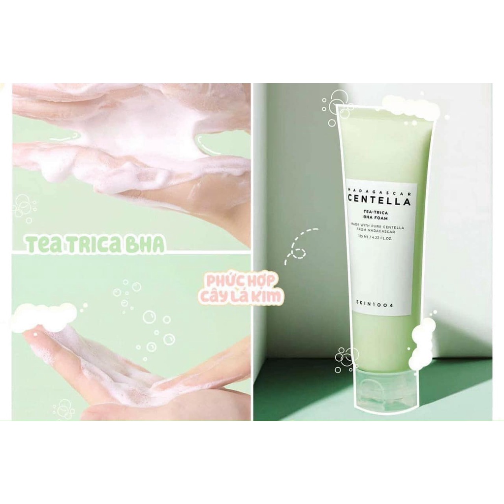 Sữa rửa mặt Madagascar làm sạch da ngăn ngừa mụn cho da nhạy cảm Centella Tea Trica Ampoule Foam