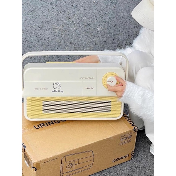 Quạt sưởi gốm treo tường URINGO 1800W không đốt oxi khó thở , ko khô da, màu vàng kem BH 6 tháng