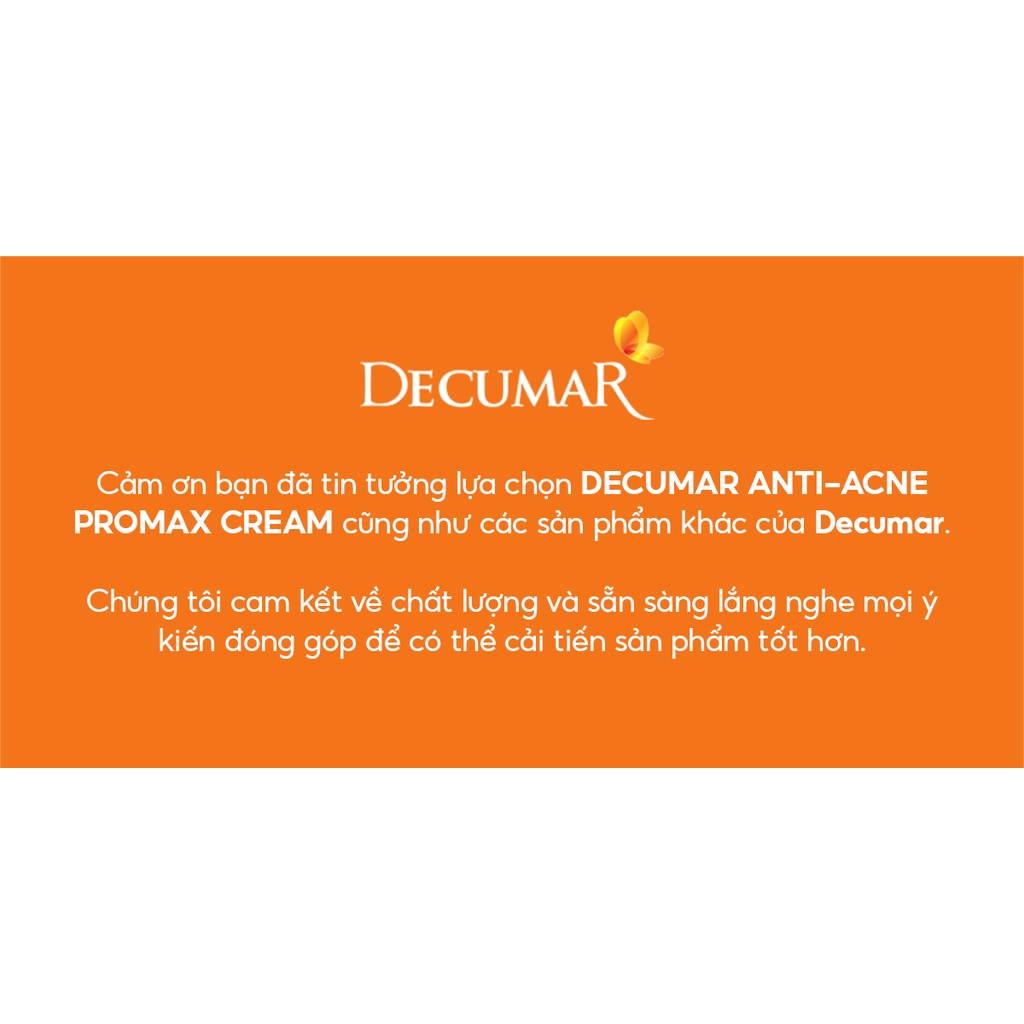 Kem Ngừa Mụn, Mờ Thâm, Ngừa Sẹo, Tái Tạo Da Decumar Anti-Acne Promax Cream 7g & 15g