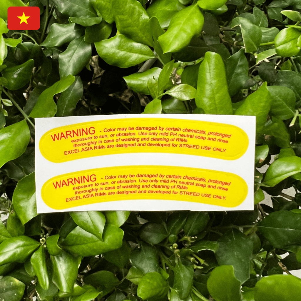 Tem dán vành Excel Asia,Rim có tem waring đủ màu