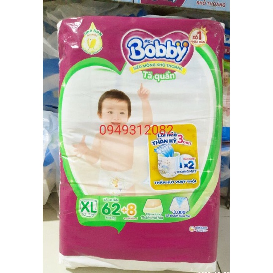 Tã quần Bobby M76, L68, XL62, XXL56