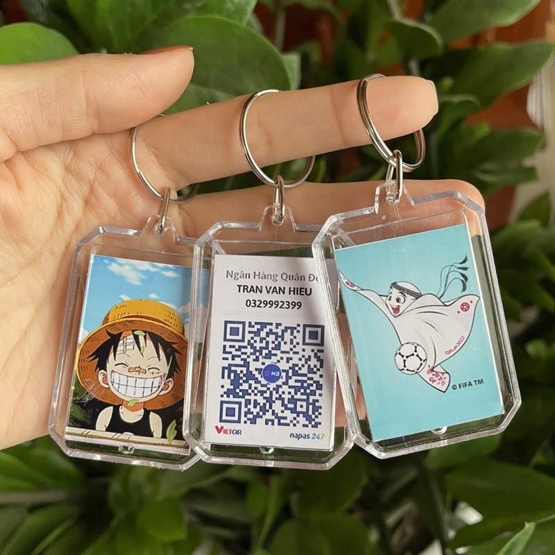 Móc khoá mã QR chuyển khoản ngân hàng in theo yêu cầu