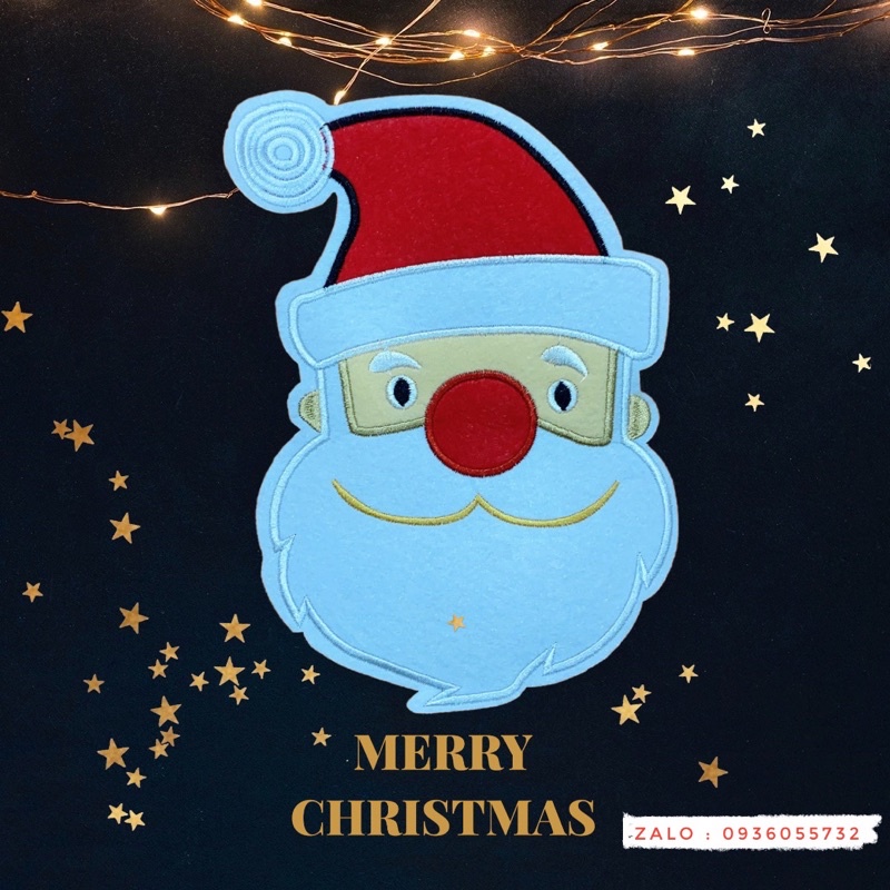 Hình thêu ông già noel to siêu đẹp