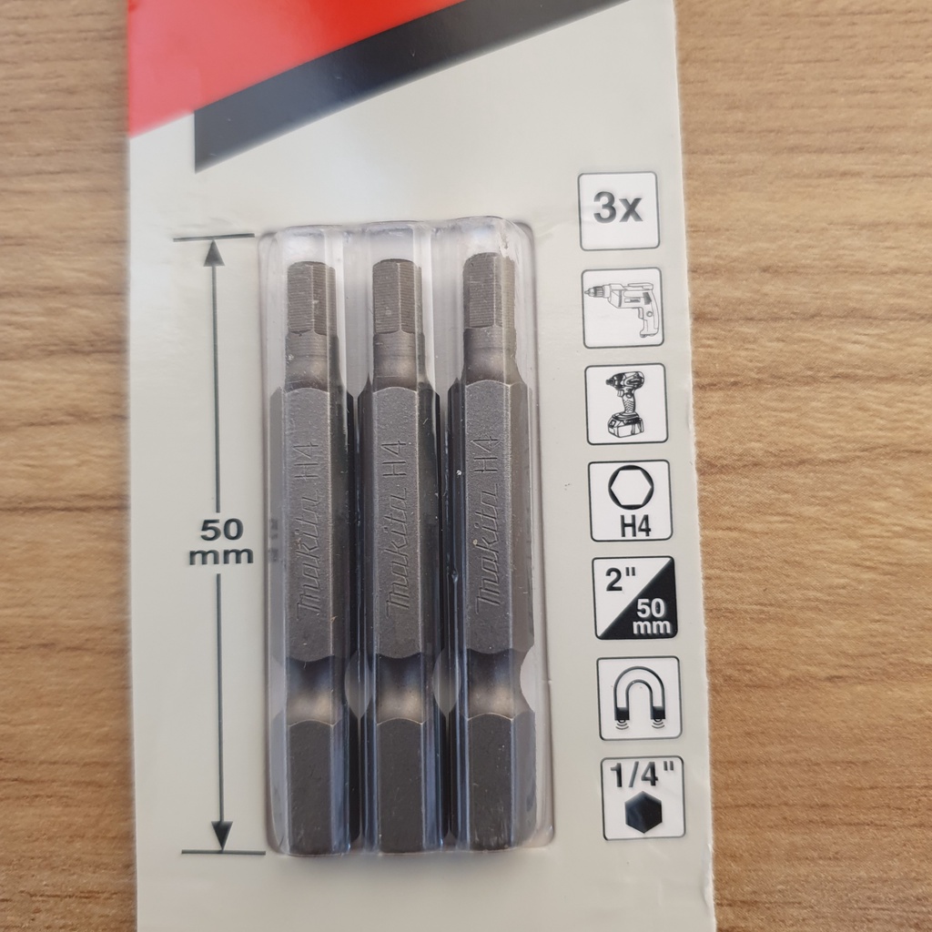Bộ 3 Mũi vít lục giác dài 50mm Makita 4MM