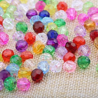 25gam hạt nhựa góc cạnh 32 mặt trong nhiều màu nhiều size 4/6/8/10 ly àm cây bon sai, kết hoa, con thú, xỏ vòng
