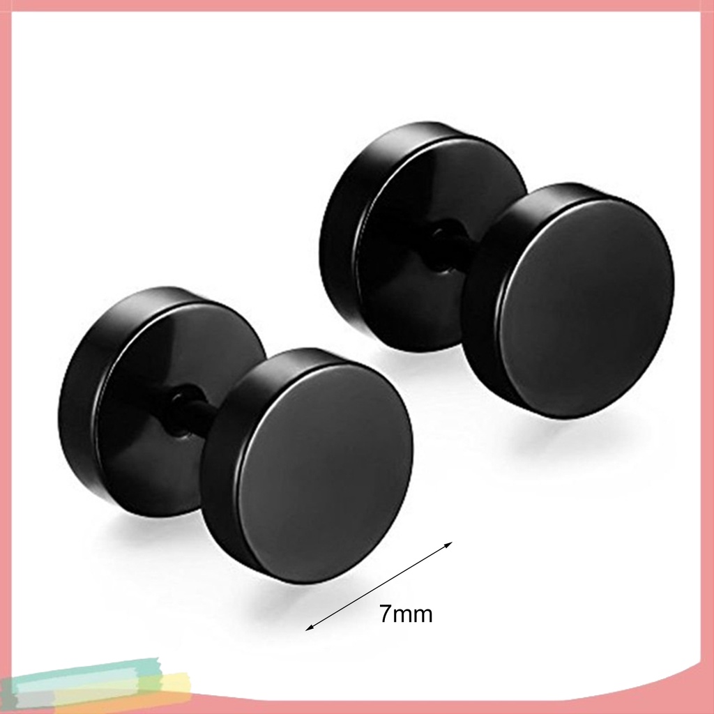 Bông tai hình quả tạ mạ điện thời trang cá tính cho nam