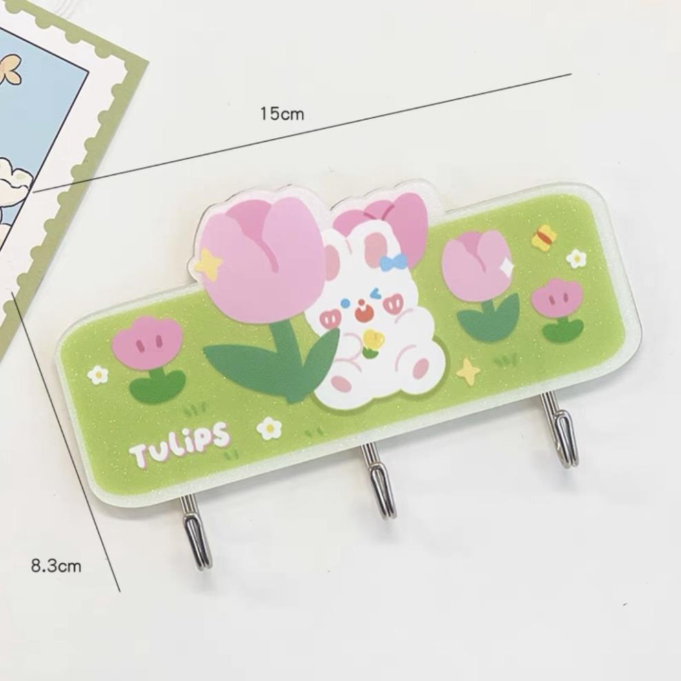 Móc Treo Đồ, Móc Dán Tường Bằng Acrylic Đa Năng Không Để Lại Dấu Vết Họa Tiết Hoạt Hình Kitchee Cute