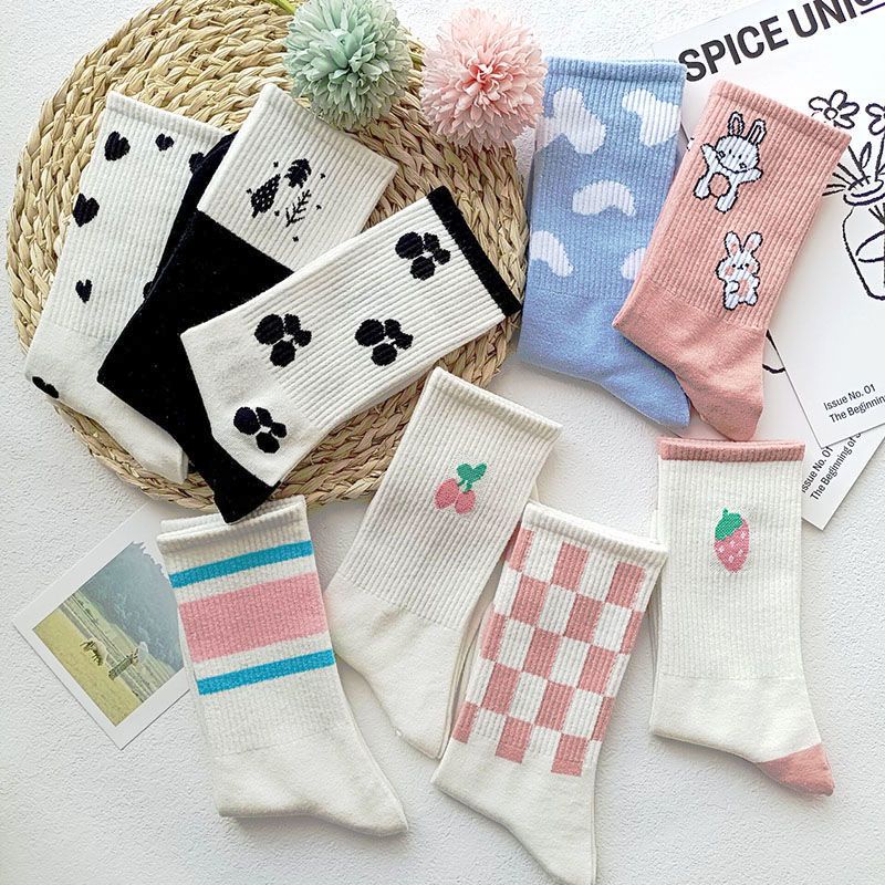 Vớ Cổ Cao In Họa Tiết Hoạt Hình Phong Cách Nhật Bản Thời Trang Thu Đông Xinh Xắn Cho Nữ