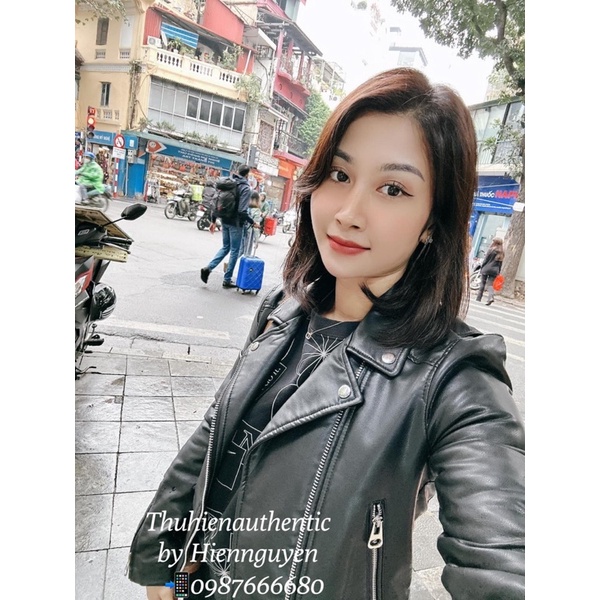 Áo khoác da dáng lửng khoá kéo ZARA chính hãng (kèm ảnh thật)