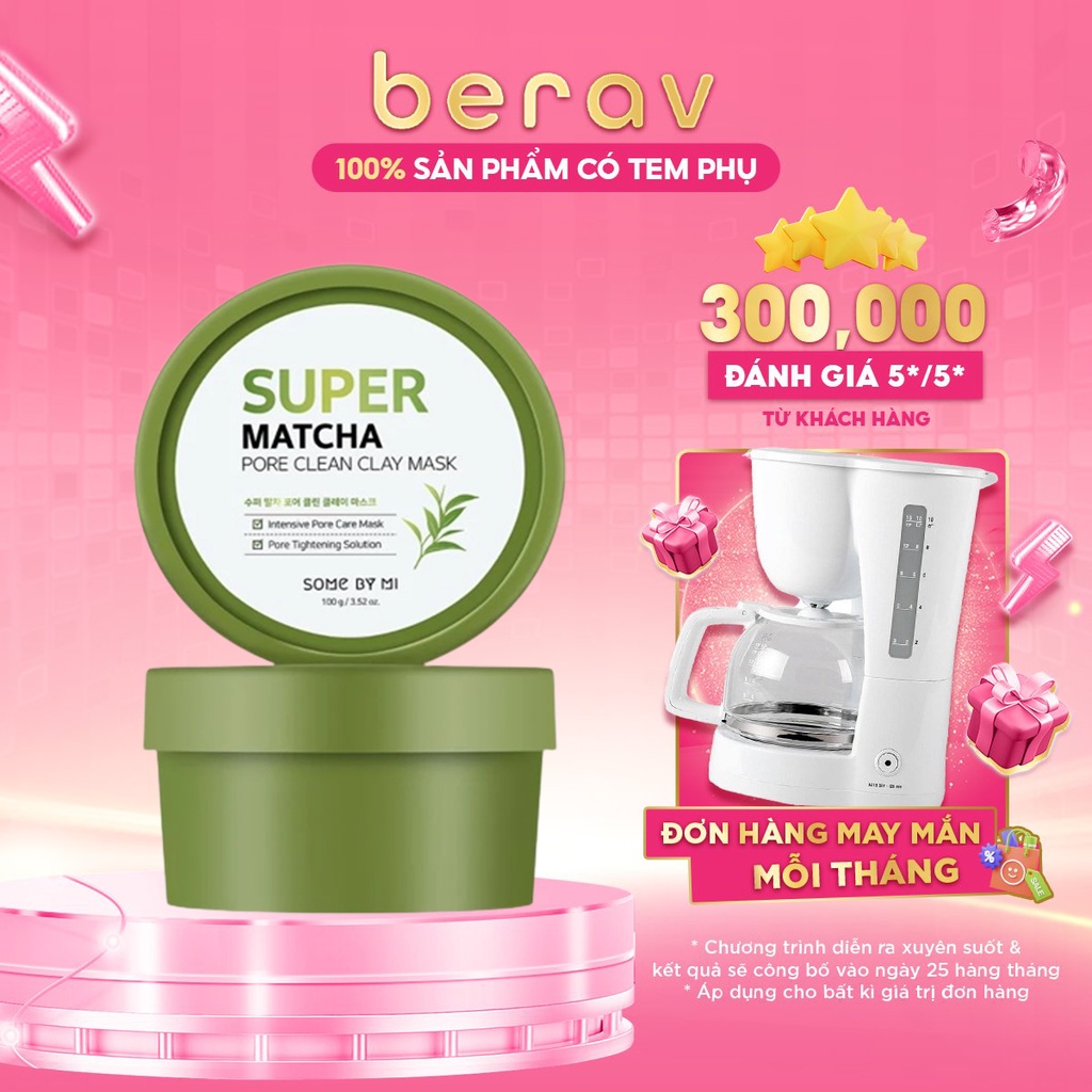 Mặt Nạ Đất Sét Some By Mi Super Matcha Pore Clay Mask Giúp Se Khít Lỗ Chân Lông 100g