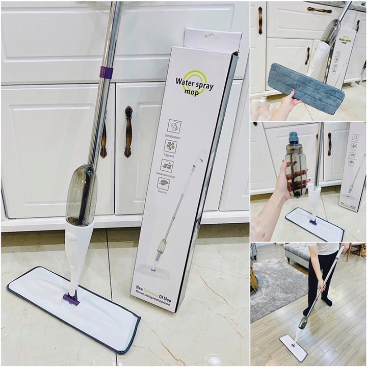 Cây Lau Nhà Phun Sương - Chổi Lau Nhà Thông Minh Aurora 2 in 1 Có Bình Xịt Nước Tự Động