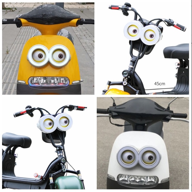 Đèn mắt minion gắn xe điện gogo, độ đèn cho các dòng xe điện