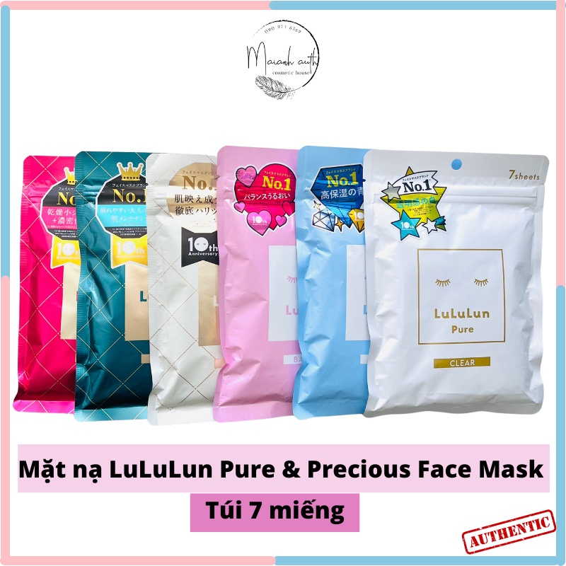 Mặt nạ Lululun Pure & Precious Face Mask - Túi 7 miếng