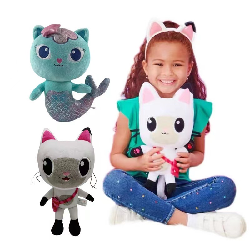 Búp Bê Nhồi Bông Hình Mèo Gabby / Nàng Tiên Cá Làm Quà Tặng Cho Bé
