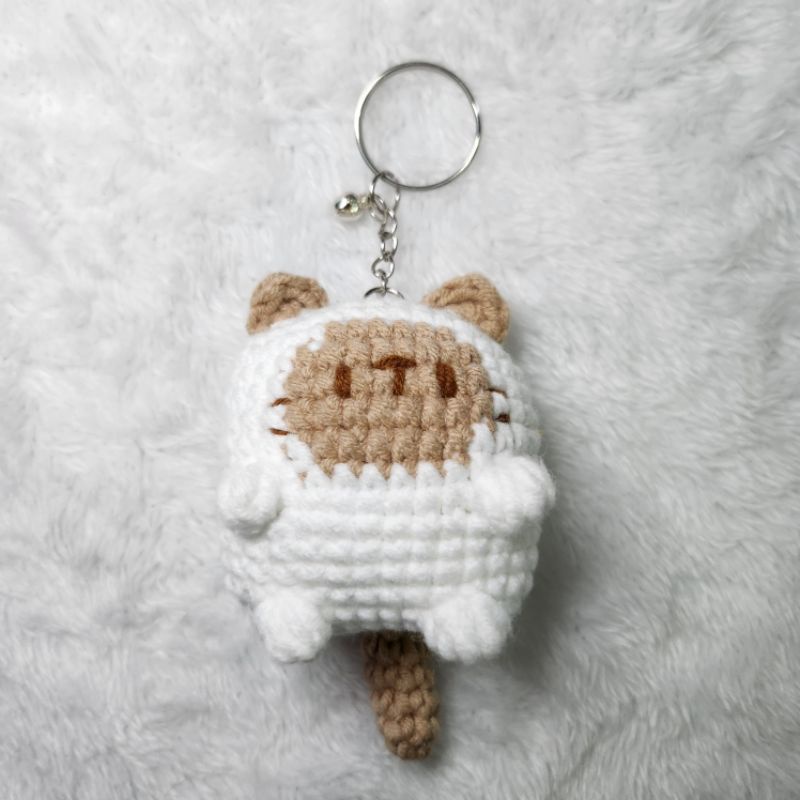 Móc khóa mèo con móc len gắn chuông - Amigurumi cat 🐱