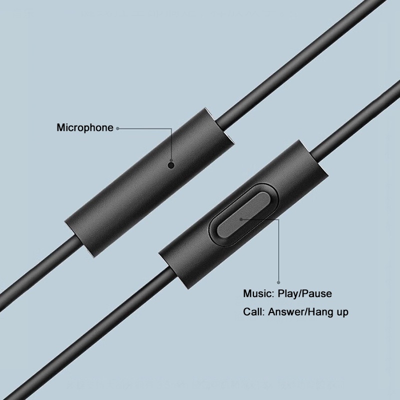 Tai Nghe Nhét Tai Có Nút Điều Khiển Và Mic 3.5mm Cho Xiaomi Mi A1 A3 Redmi Note 7 8 9 K20 K30 Pro