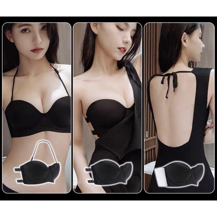 Áo lót nữ, áo thiết kế mặc hở lưng đệm dày nâng ngực phối 3 kiểu thay đổi