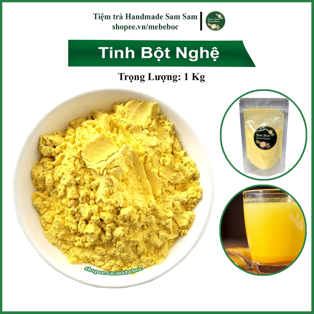 Tinh bột nghệ nguyên chất 1kg đã tách dầu để uống, làm mặt nạ đắp mặt