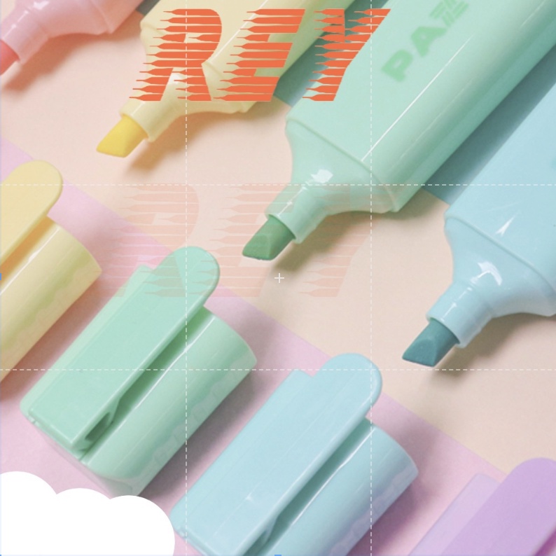 COMBO 5 bút dạ quang 5 màu cây lớn màu pastel FO-HL009 𝑻𝒉𝒊𝒆̂𝒏 𝑳𝒐𝒏𝒈