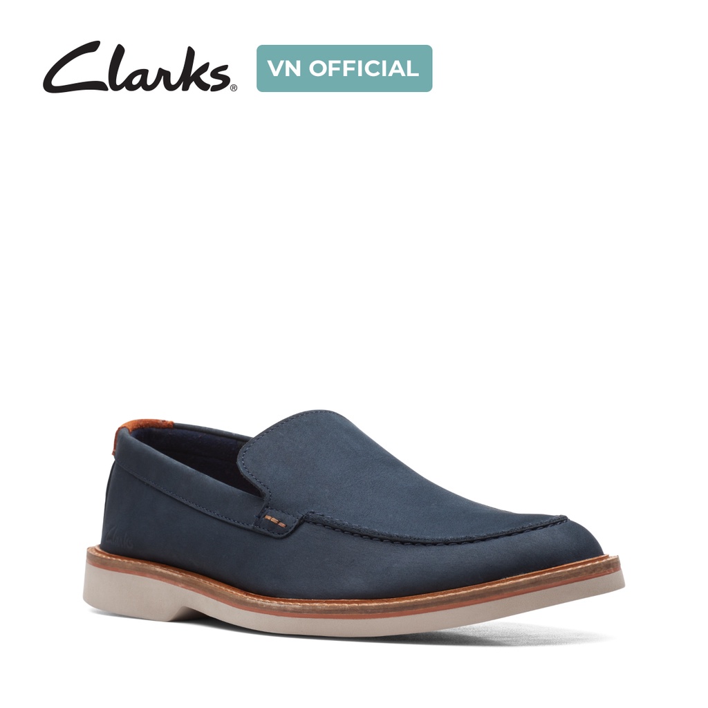 Giày Lười Da Nam Clarks AtticusLT Edge màu Navy Nubuck