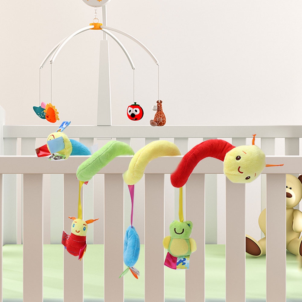 1 Thú Nhồi Bông Mềm Mại Treo Xe Đẩy Em Bé Hình Sâu Bướm Nhiều Màu