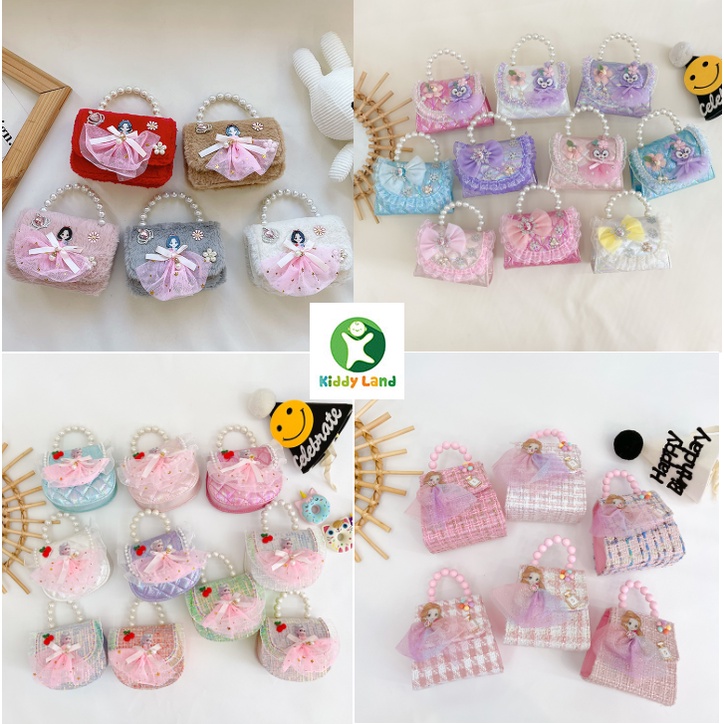 Túi xách mini ELSA, Bạch Tuyết, Túi xách quai ngọc đeo chéo cho bé
