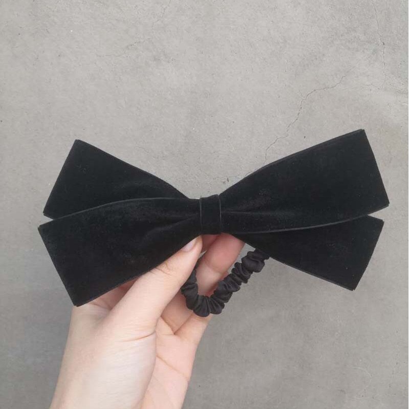 Nơ Thun Buộc Tóc Hình Nơ Bản Nhỏ Màu Đen Thời Trang Tiểu Thư Phong Cách Idol Hàn Quốc Cho Nữ Dobi KT3